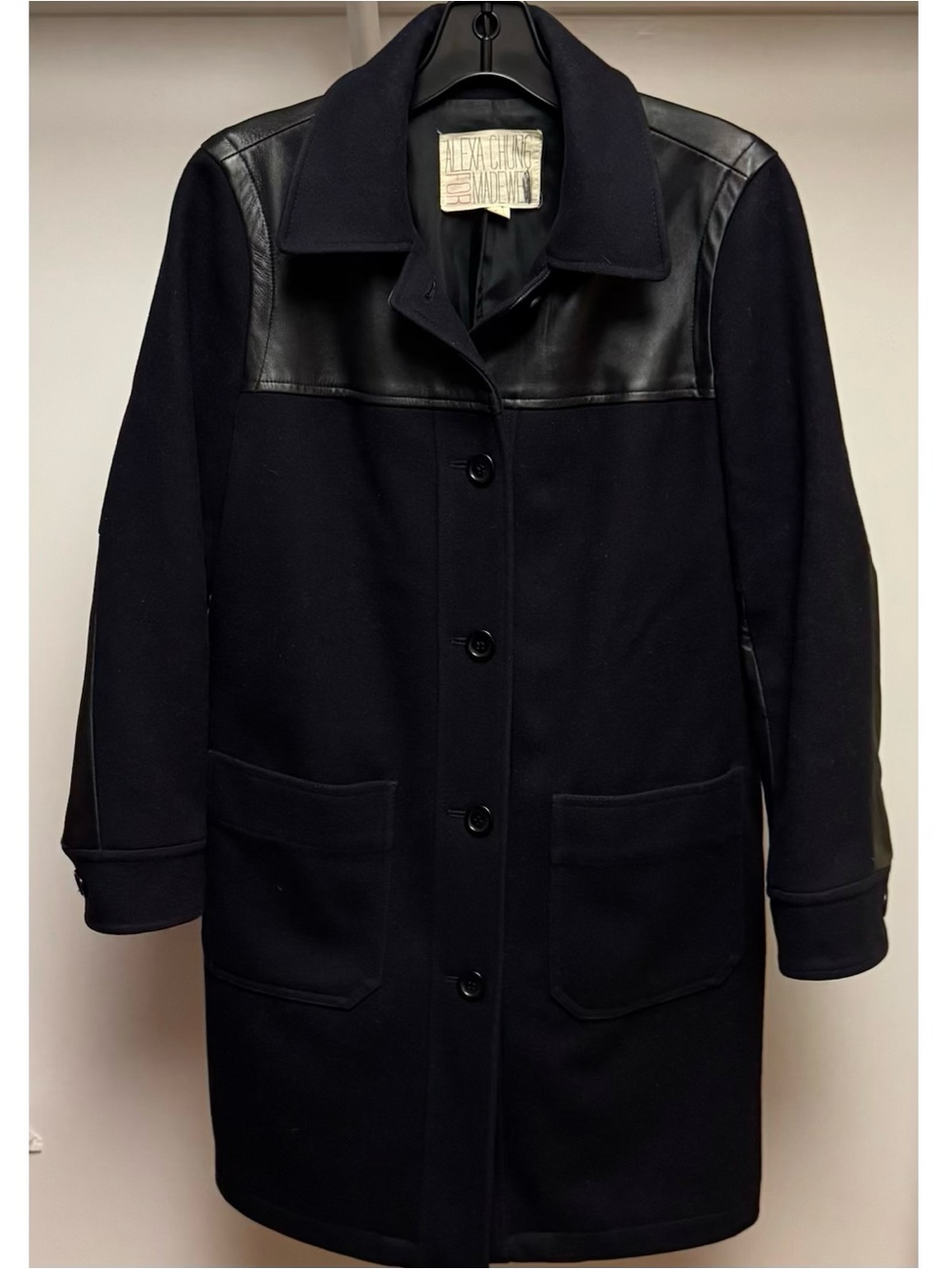 alexa chung for madewell wool and leather coat